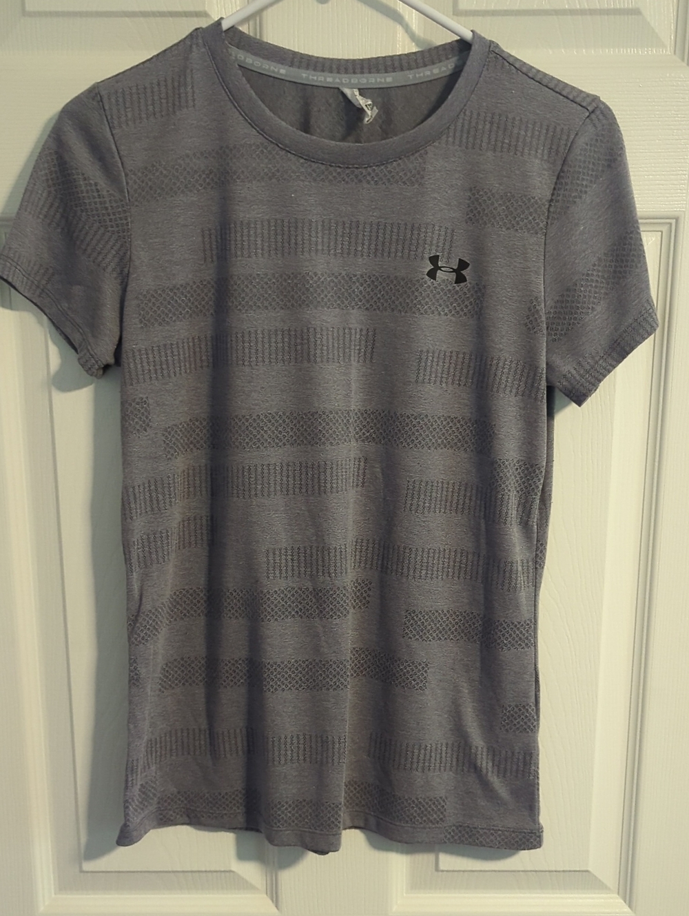 Under Armour Gray Short Sleeve Tech Tee with Textured Stripe